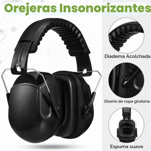 Vista 2 de Yunsailing Paquete de 4 orejeras para reducir el ruido Negro