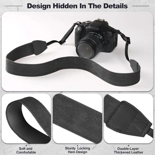 Vista 5 de Correa universal para cámara – Correa para el cuello de la cámara, correas de hombro ajustables compatibles con Canon, Fujifilm, Nikon, Olympus