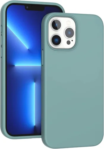 Vista 10 de Compatible con iPhone 13 Pro Max 6.7 pulgadas, [a prueba de golpes] [antiarañazos] Funda delgada de silicona líquida protectora de gel de goma