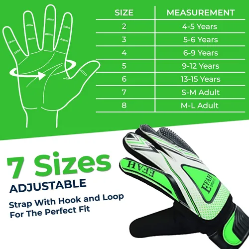 Vista 6 de Guantes de portero de fútbol para niños y jóvenes, guantes de portero de fútbol con agarres fuertes