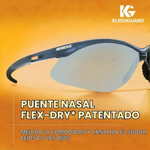 Vista 4 de Jackson Safety V30 Nemesis - Gafas de seguridad (25676), 12 pares/caja Marco azul con lente azul claro