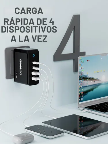 Vista 3 de GOOLOO Bloque de cargador USB C de 100 W - Cargador de pared rápido