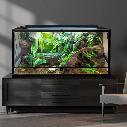 Vista 7 de Luz UVB conmutable para reptiles, 39W T5 UVB Kit combinado de luz para Tropical 5.0 y Desert 10.0, lámpara de campana de terrario de 34 pulgadas