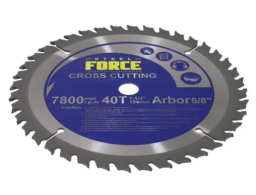 Vista 3 de Steel Force WC7224 7-1/4 pulgadas 40T con eje de 5/8 pulgadas TCT hoja de sierra circular para corte de madera (40T)