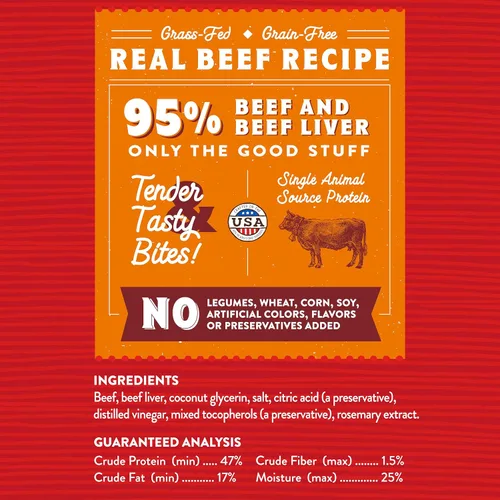 Vista 3 de Stella & Chewy's Golosinas de Carne Seca Premium de Res para Perros - Bocados de 95% Carne Real para Estómagos Sensibles - Golosinas Naturales