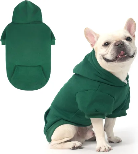 Vista 27 de KOOLTAIL Sudadera básica con capucha para perro, suave y cálida, con agujero para correa y con bolsillo, abrigo de invierno para perros, ropa