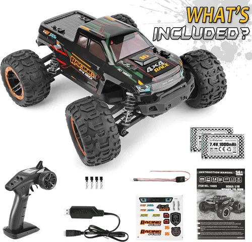 Vista 7 de HAIBOXING Coche de control remoto 16889, escala 1:16, 2.4 GHz, autos RC 4x4, camiones todoterreno, camión monstruo RC RTR a prueba de agua, 36 KM/H
