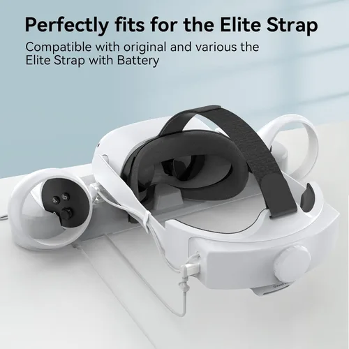 Vista 4 de Smatree Charging Dock Compatible for Oculus Quest 2Meta Quest 2Support Elite Strap with Battery Headset and Controller Display Stand 2 Rechargeable