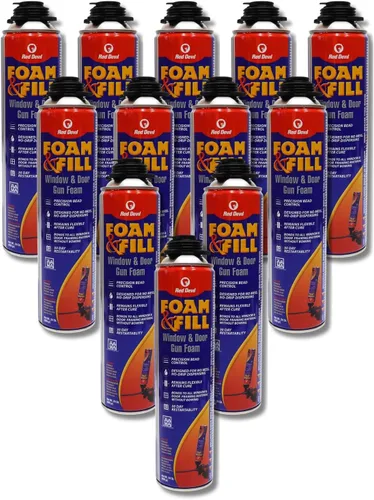 Vista 5 de Red Devil 0924 Spray Foam & Fill Window & Door Gun Foam, blanco roto, 24 onzas, 1 paquete