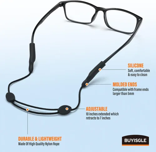 Vista 4 de Buyisgle Correa para Gafas de Niños - Correas Cordones para Gafas de Sol Sin Cola para Niños Pequeños y Niñas - Sujetadores de Anteojos Alrededor