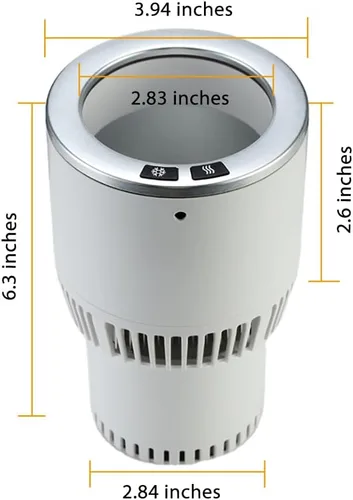 Vista 6 de Portavasos calentador de café enfriador de bebidas 2 en 1 camión en lata de regalo (blanco con plata 12V)