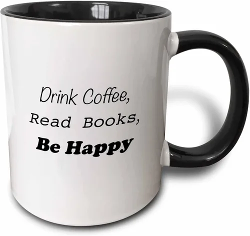 Vista 9 de 3dRose Bebe café, lee libros, Be Happy Taza amarilla de dos tonos de 15 oz