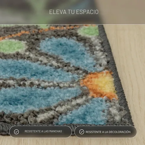 Vista 4 de Maples Rugs Reggie - Alfombra bohemia con estampado floral, 1 pies 8 Gris oscuro