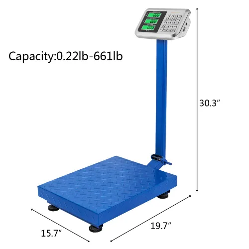 Vista 7 de Henf Báscula electrónica de plataforma de peso de 661 libras, báscula de plataforma digital con pantalla LCD HD, báscula plegable de piso digital