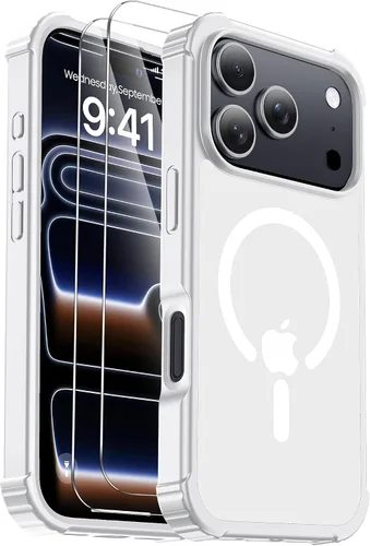 Vista 34 de Funda para iPhone Air [compatible con MagSafe] [2 protectores de pantalla] [prueba de caídas de grado militar] Funda magnética resistente