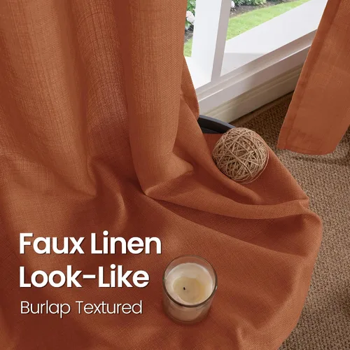 Vista 72 de BGment Cortinas de Lino Beige de 63 Pulgadas de Largo 2 Paneles - Tratamientos para Ventanas con Textura de Arpillera Filtrantes de Luz Cortinas B