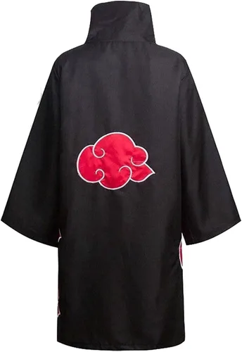 Vista 3 de Disfraz de cosplay de Uchiha Itachi para niños capa de uniforme de nube roja máscara de Obito Tobi con bata larga de Halloween