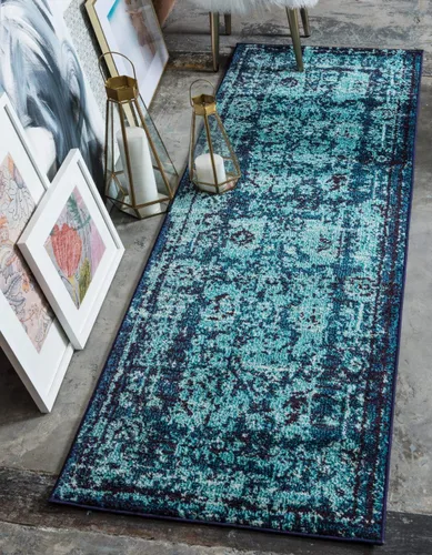 Vista 22 de Unique Loom Medici Collection - Alfombra tradicional vintage botánica azul (2' 2 x 3' 0)