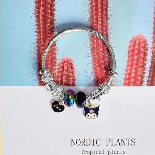 Vista 6 de UFOOCUSS Pulseras de gatito y gato para mujer, chapado en oro de 18 quilates, ajustable, regalo para niñas