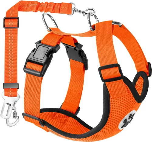 Vista 13 de Lukovee Cinturón de seguridad para perro para el coche, arnés de coche ajustable para perros grandes, medianos y pequeños, cinturón de seguridad
