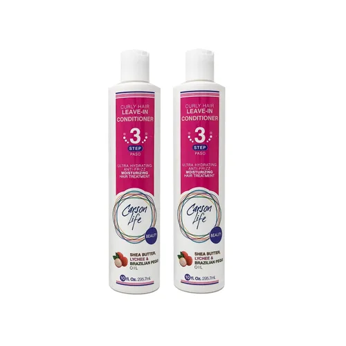 Vista 4 de Carson Life Acondicionador para cabello rizado, sin parabenos ni sulfatos, 10 onzas, diseñado para cabello rizado y ondulado, manteca de karité