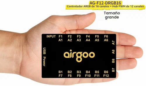 Vista 2 de Airgoo 2-en-1 Magnetic ARGB Fan Hub, 16 ARGB y 12 puertos de ventilador