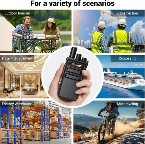 Vista 7 de Walkie Talkies MC-180 - Paquete de 2 unidades para adultos de largo alcance recargable de 2550 mAh, radios portátiles FRS bidireccionales, radios