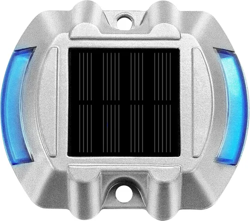 Vista 10 de VEVOR Paquete de 16 luces solares para entrada con botón de interruptor, luces de cubierta impermeables, muelle inalámbrico, 6 LED para advertencia