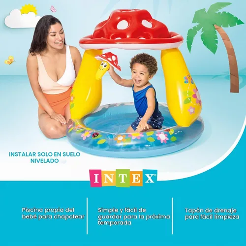 Vista 5 de Piscina para bebés Intex Mushroom, de 40 נ35 pulgadas, para edades entre 1 y 3 años