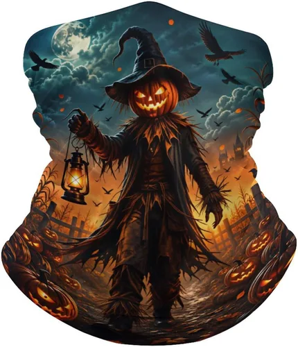 Vista 10 de Cozy Autumn Ghosts Halloween Pattern Balaclava