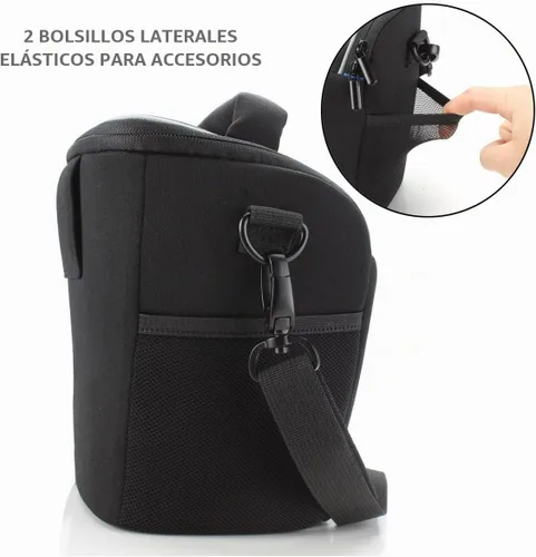 Vista 3 de USA GEAR Bolsa compacta para guardar cámara con cobertor para lluvia y correa para hombro Negro