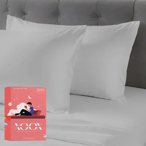 Vista 15 de XOOX Linen Juego de Sábanas de Algodón 100% Twin - Sábanas de Algodón de 500 Thread Count Tamaño Twin, Extra Suaves, Tejido Satén, Sábanas