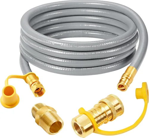 Vista 6 de GasSaf Manguera de Gas Natural de 10 Pies con DI de 1/2", con Accesorio de Conexión Rápida, Kit de Conversión para Parrilla de Gas, Generador