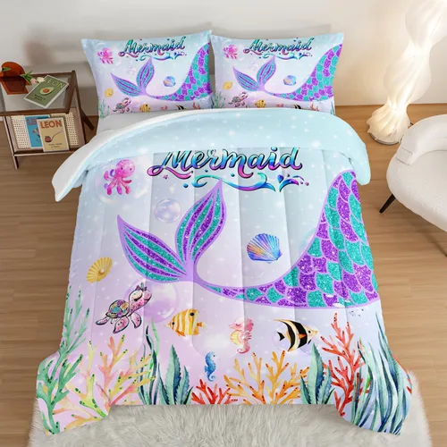 Vista 16 de Juego de edredón de mariposa HOSIMA con 2 fundas de almohada, edredón de galaxia con cielo estrellado lunar, decoración de habitación de mariposas