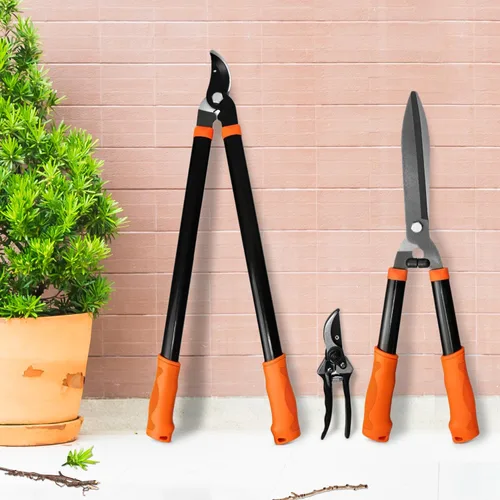 Vista 7 de Garden Tools - Juego de 3 tijeras de jardinería con podadora, cortasetos y tijeras de podar, cortador de ramas para árboles, flores, plantas, bonsái