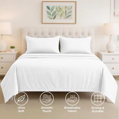 Vista 28 de Pure Bedding Juego de Sábanas Twin - Sábanas de Cama de Microfibra Ultra-Suave 1800 - Doble Cepillado - Bolsillos Profundos - Ajuste Fácil - Extra