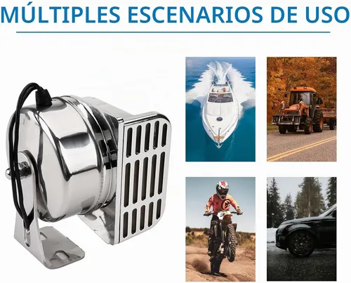 Vista 3 de FARBIN Bocina de acero inoxidable de tono bajo para barcos, bocinas de automóvil impermeables para barcos Bocinas de motocicleta súper fuertes de 12