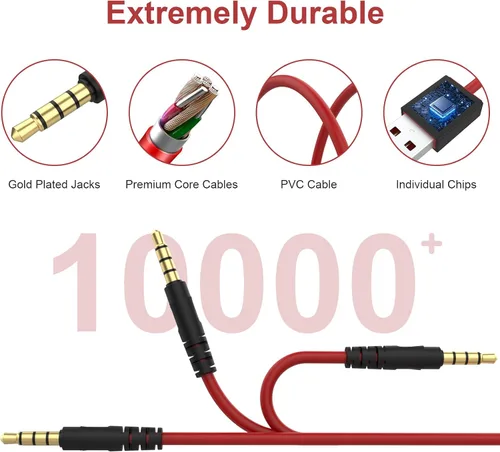 Vista 4 de Alitutumao Cable de carga USB de 0.138 in, cable de sincronización de datos, compatible con auriculares inalámbricos Beats By Dre Studio Solo