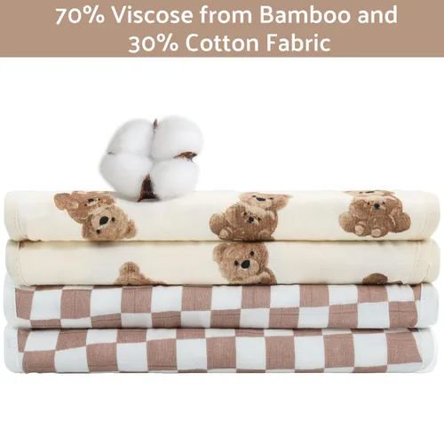 Vista 4 de LifeTree Paños de Eructar de Muselina para Bebé - Paquete de 2, 70% Viscosa de Bambú y 30% Algodón, Grandes 22'' por 10'', Absorbentes