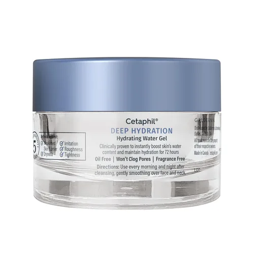 Vista 11 de Cetaphil Gel de agua restaurador de piel de hidratación profunda con ácido hialurónico y poliglutámico, hidratante facial, hidratación de 72 horas