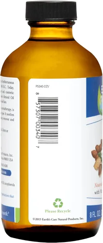 Vista 9 de Earth's Care Aceite de almendras dulces - Aceite de almendras prensadas con expulsor para piel y cabello, botella de vidrio, sin perfume, 8 onzas