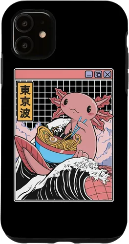 Vista 8 de Axolotl Eating Ramen Kanagawa Wave Kawaii Anime Vaporwave Case for iPhone 17