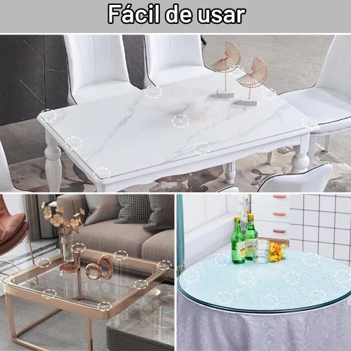 Vista 3 de Protector de mesa de vidrio autoadhesivo suave de tamaño extremadamente grande, transparente, antideslizante y anti rayones para mesa de vidrio