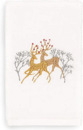 Vista 36 de Toalla de mano bordada de lujo 100% algodón turco, racimo de acebo de Navidad