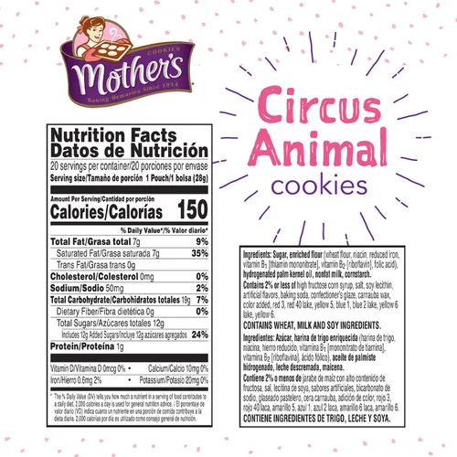 Vista 2 de Mother's Galletas, Original Circus Animal, 20 oz Caddy (Paquete de 20)