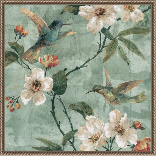 Vista 15 de Amanti Art Lienzo enmarcado para pared, 16 x 16 pulgadas, diseño floral de pájaros de una pluma II por Renee Campbell, lienzo enmarcado para pared