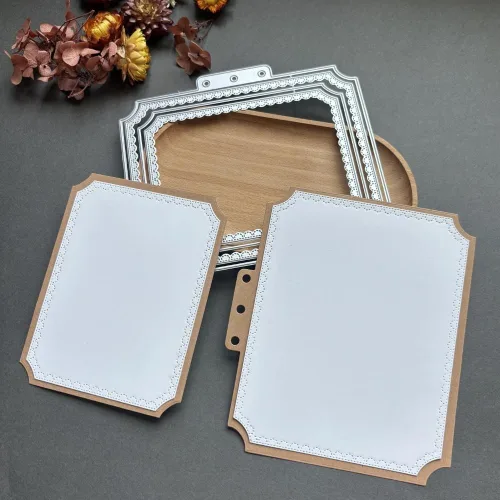 Vista 2 de Lapoo Troquel de corte geométrico para álbumes de recortes, duradero, troquel de corte de metal para álbum de recortes, álbum de fotos, tarjetas