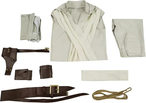 Vista 7 de Disfraz de rey para niños, uniforme de jedi, traje de lujo para niñas, pantalones con cinturón, conjunto completo para Halloween