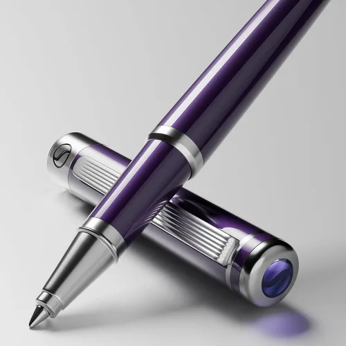Vista 25 de Scriveiner Bolígrafo Rollerball de Laca Negra - Impresionante Bolígrafo de Lujo, Chapado en Oro Real, Repuesto de Tinta Schmidt, El Mejor Set de 1.