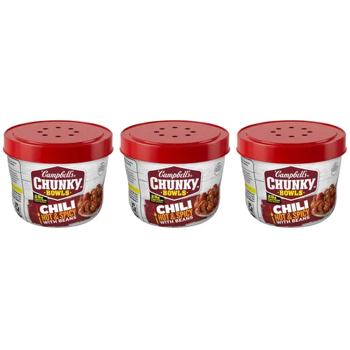 Vista 18 de Campbell's Chunky Chili con Frijoles, 15.25 oz. Tazón para Microondas